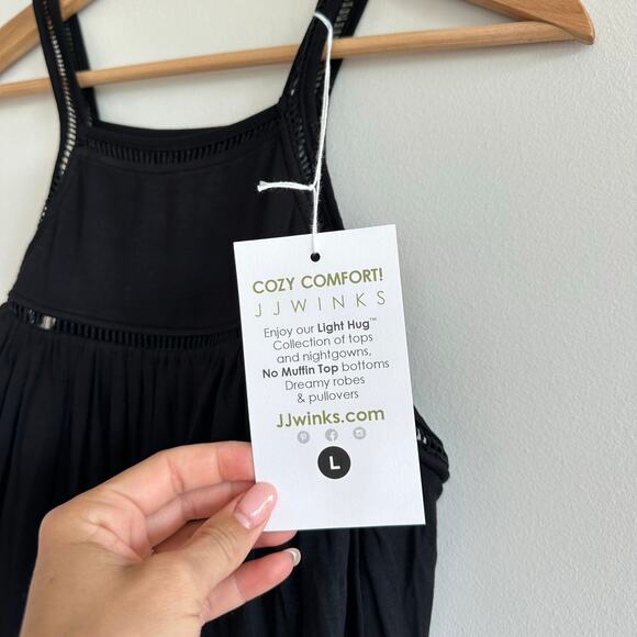 JJ Winks Wine Down Tank Top with Built-In Light Hug Black L NWT - Picture 5 of 9